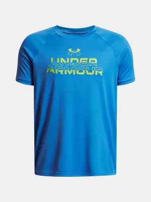Majica za dječake UNDER ARMOUR UA TECH SPLIT WORDMARK SS 1383010-402 PLAVA