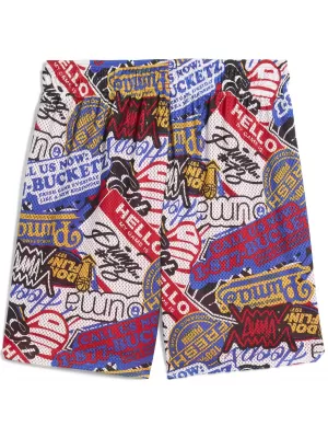 Kratke hlače PUMA HOOPERHOTLINE AOP 7" SHORTS 63283701 ZA SVA VREMENA CRVENA/AOP