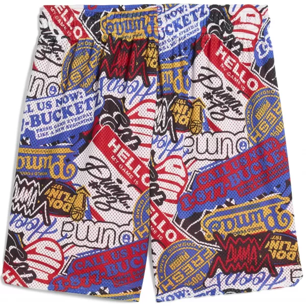  Kratke hlače PUMA HOOPERHOTLINE AOP 7" SHORTS 63283701 ZA SVA VREMENA CRVENA/AOP 