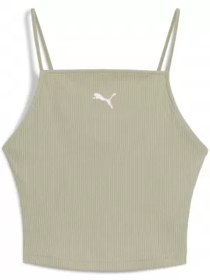 Ženska majica bez rukava PUMA WARDROBE ESS RIBBED TANK TOP 62977182 LUX VOJSKA
