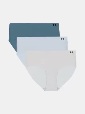 Ženske gaćice UNDER ARMOUR UA PURE STRETCH NS HIP - 3PK 1383895-453 PLAVO MIRNO