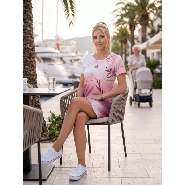  Ženska produžena premium majica ALTISPORT VOJ/ALW083SAT02 BIJELO RUŽIČASTO 