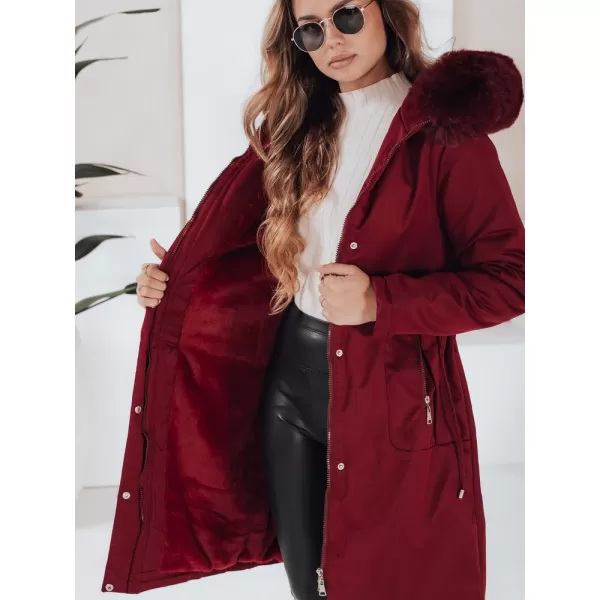  Ženska parka DSTREET TY5114 TAMNOCRVENA 