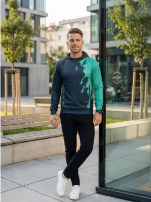 Muška premium funkcionalna majica ALTISPORT VOJ/ALM112MI01 CRNO-TIRKIZNA