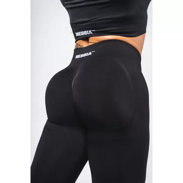  Bešavne maksimalne push-up tajice za oblikovanje FLOW SEAMLESS 497 BLACK Nebbia 