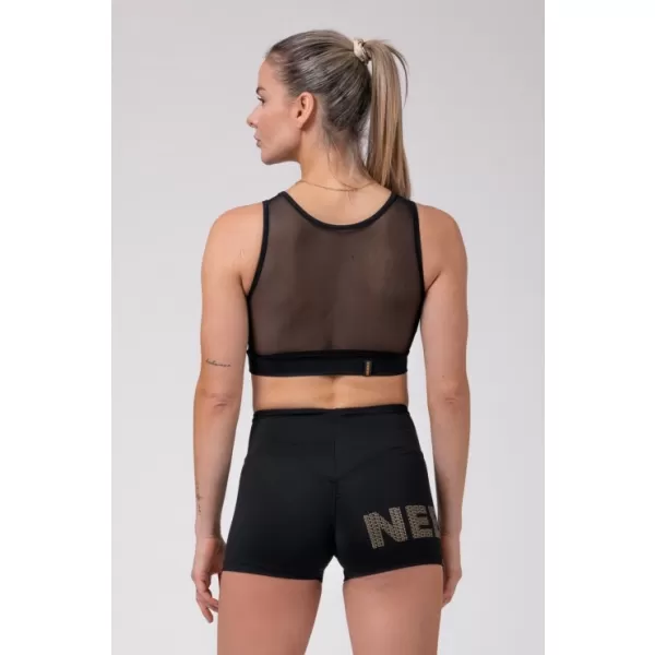  Zlatni mrežasti mini top 830 BLACK Nebbia 
