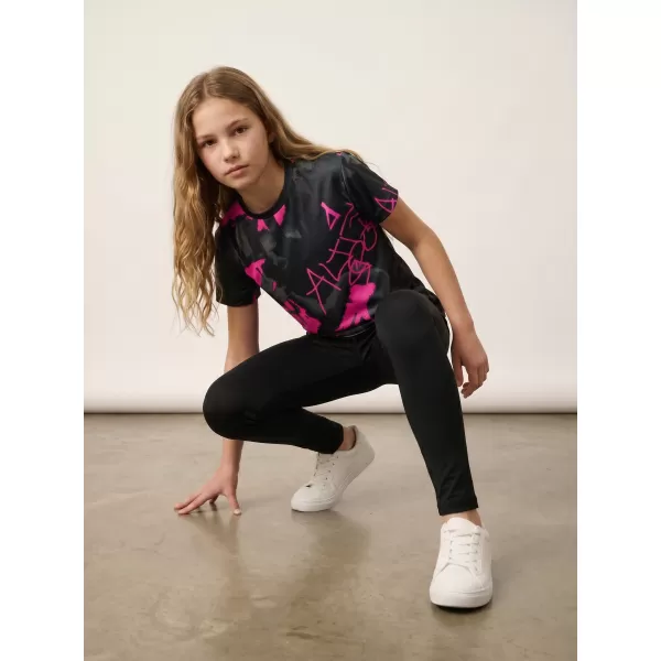  Dječja premium funkcionalna majica ALTISPORT VOJ/ALK076TR01 CRNA/FLUO ROZA 