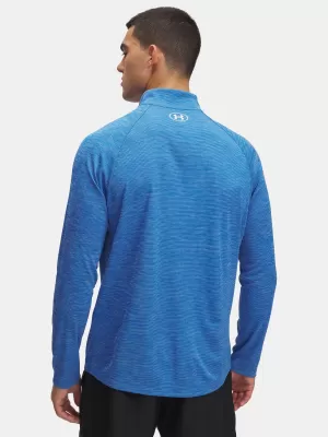 Muška majica kratkih rukava UNDER ARMOUR UA TECH TEXTURED 1/2 ZIP 1382797-402 PLAVA
