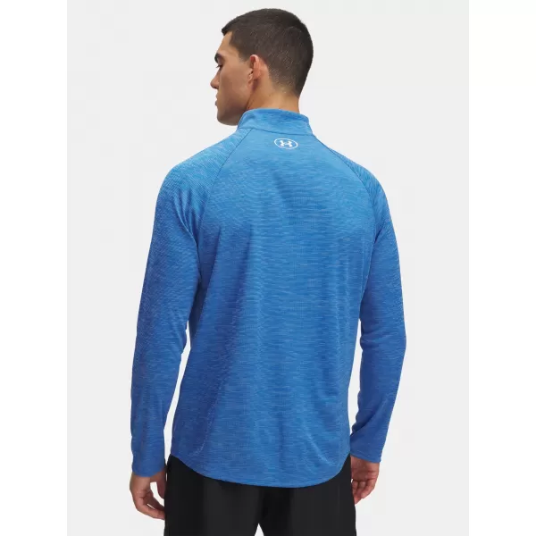  Muška majica kratkih rukava UNDER ARMOUR UA TECH TEXTURED 1/2 ZIP 1382797-402 PLAVA 