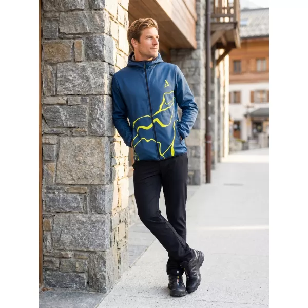  Muška vrhunska softshell jakna ALTISPORT VOJ/ALM073JACK01 TAMNOPLAVA/NEON ŽUTA 