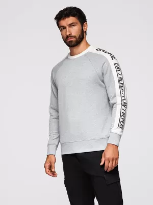 Muški sweatshirt OMBRE OM-SSNZ-0200 SIVI MELANGE