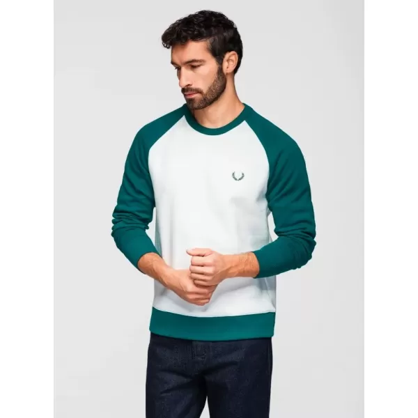  Muški sweatshirt OMBRE OM-SSNZ-0239 KREM I TAMNOZELENA 