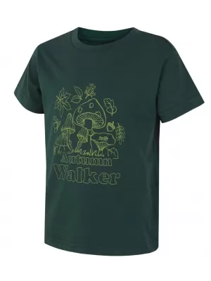 Dječja majica HUSKY TEE MUSHROOM K TAMNO ZELENA