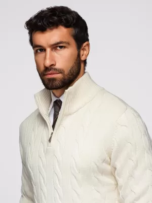Muški pulover OMBRE OM-SWZS-0138 KREMA