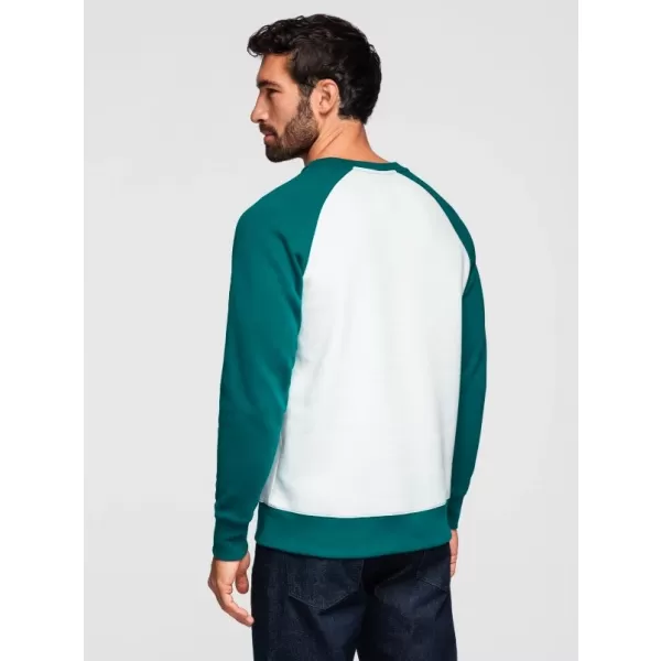  Muški sweatshirt OMBRE OM-SSNZ-0239 KREM I TAMNOZELENA 