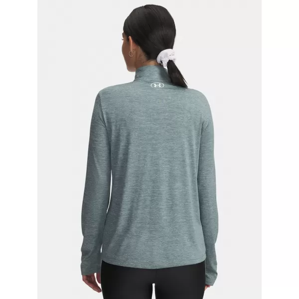  Ženska majica kratkih rukava UNDER ARMOUR TECH 1/2 ZIP- TWIST 1384225-587 PLAVA 