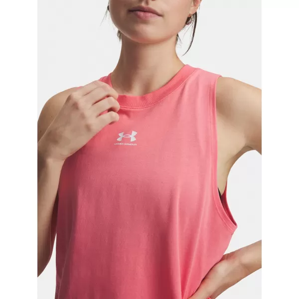  Ženska majica bez rukava UNDER ARMOUR UA RIVAL MUSCLE TANK 1383659-600 RUŽIČASTA 