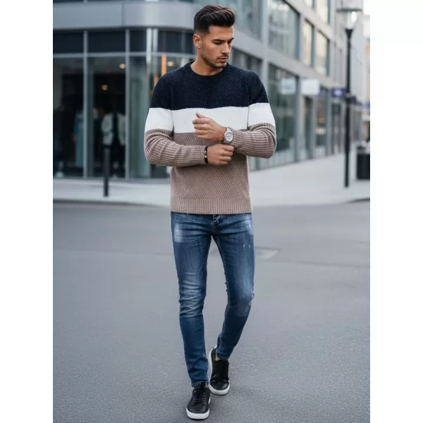  Muški pulover DSTREET WX2321 BEŽ/TAMNOPLAVA 