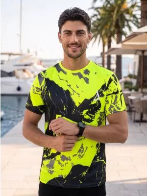 Muška premium majica ALTISPORT VOJ/ALM131TR01 FLUO ŽUTO/CRNO
