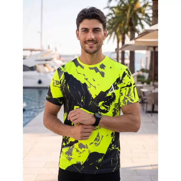  Muška premium majica ALTISPORT VOJ/ALM131TR01 FLUO ŽUTO/CRNO 