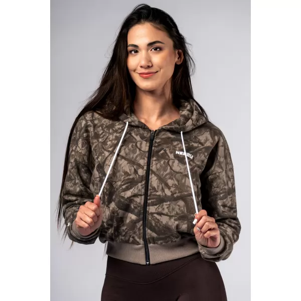  Hoodie na patentni zatvarač POWER 895 SVIJETLO SMEĐA CAMO Nebbia 