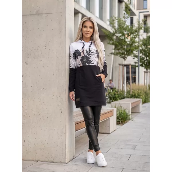  Ženski sweatshirt ALTISPORT HETHER CRNO/BIJELO 