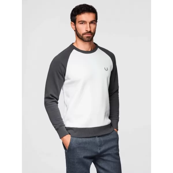  Muški sweatshirt OMBRE OM-SSNZ-0239 KREMA I GRAFIT 