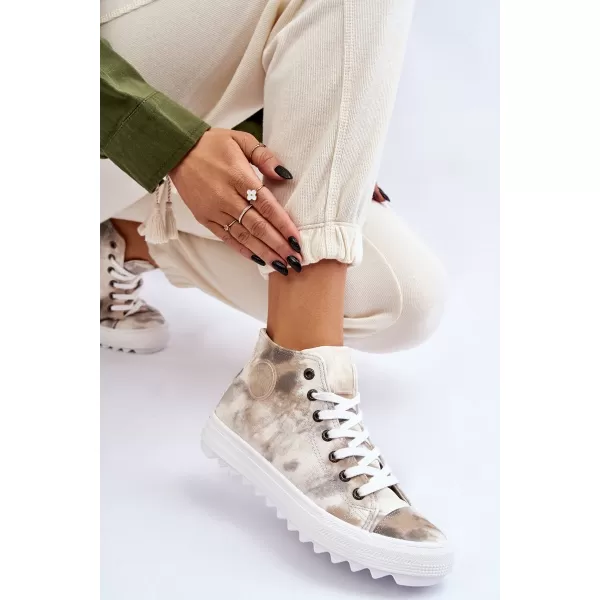  Ženske tenisice BIG STAR LL274047 WHITE/OLIVE Big Star Shoes 
