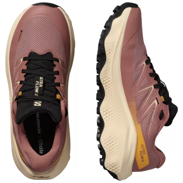  Ženske cipele SALOMON ULTRA FLOW 2 GTX W L47884500 BURLWOOD/NJEŽNA BRESKVA/TOPLA MARELICA 
