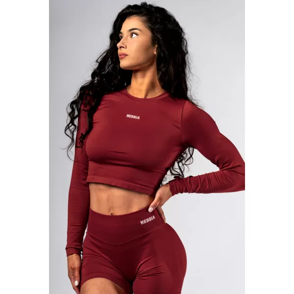  Bešavni crop top s dugim rukavima POWER 892 RED Nebbia 