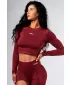 Bešavni crop top s dugim rukavima POWER 892 RED Nebbia