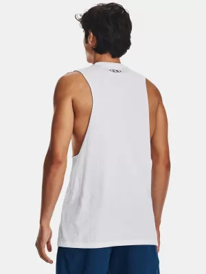 Muška majica bez rukava UNDER ARMOUR LEFT CHEST CUT OFF TANK 1329286-100 BIJELA