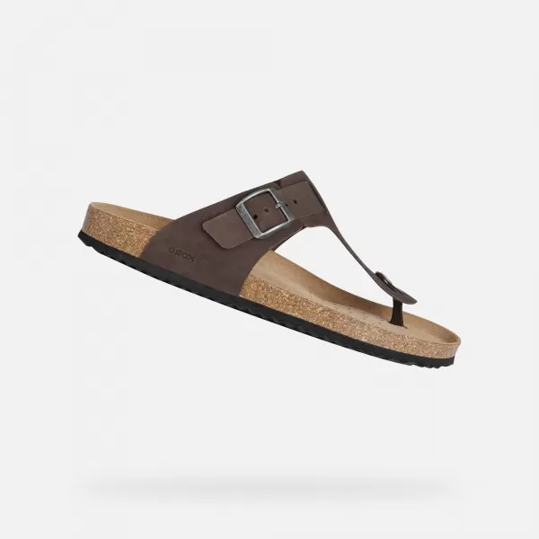  Muške papuče GEOX SANDAL GHITA G002573 TAMNO SMEĐA 