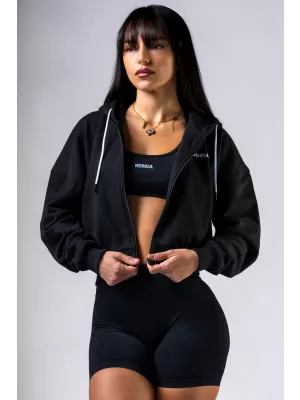 Hoodie na patentni zatvarač POWER 895 BLACK Nebbia