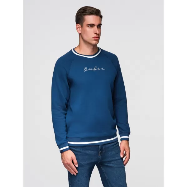  Muški sweatshirt OMBRE OM-SSNZ-0244 TAMNOPLAVA 