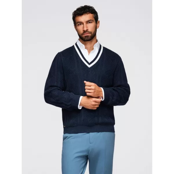  Muški pulover OMBRE OM-SWSW-0151 TAMNOPLAVA 