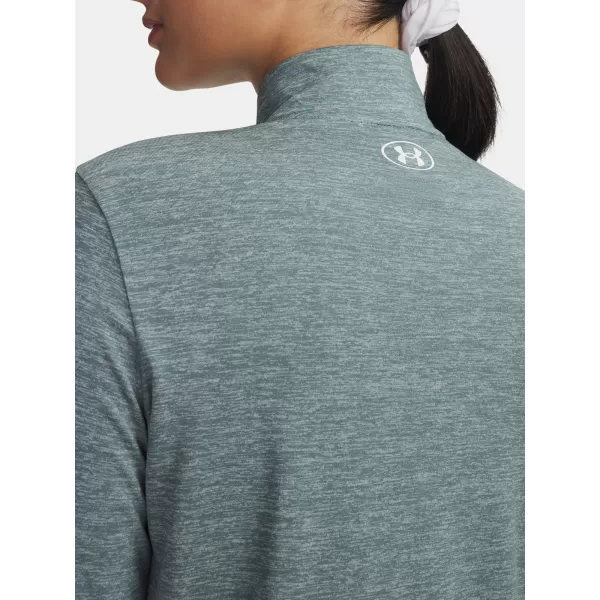  Ženska majica kratkih rukava UNDER ARMOUR TECH 1/2 ZIP- TWIST 1384225-587 PLAVA 
