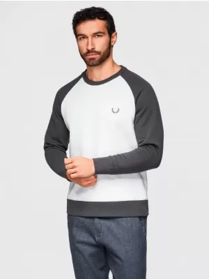 Muški sweatshirt OMBRE OM-SSNZ-0239 KREMA I GRAFIT