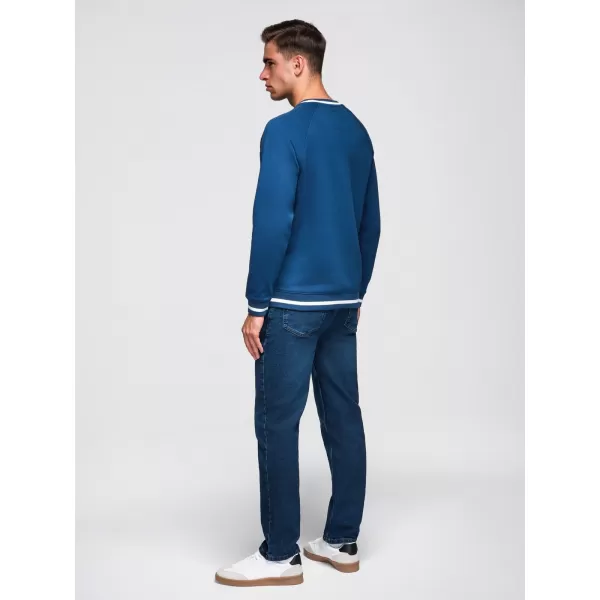  Muški sweatshirt OMBRE OM-SSNZ-0244 TAMNOPLAVA 