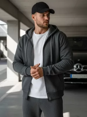 Muški sweatshirt DSTREET BX2196 TAMNOSIVA