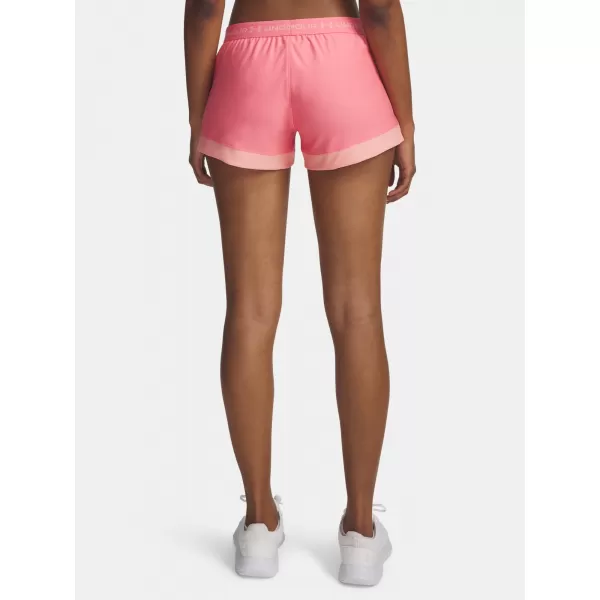  Ženske kratke hlače UNDER ARMOUR TECH PLAY UP 3IN COLORBLOCK 6010875-600 RUŽIČASTA 
