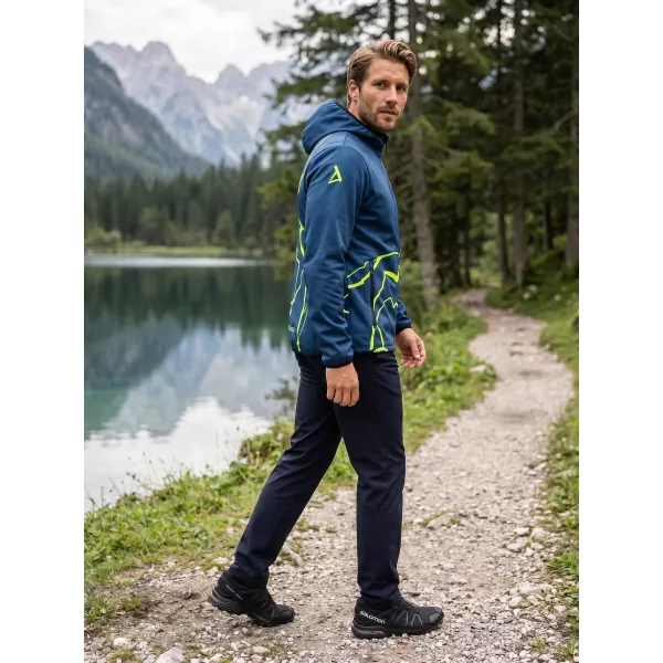  Muška vrhunska softshell jakna ALTISPORT VOJ/ALM073JACK01 TAMNOPLAVA/NEON ŽUTA 