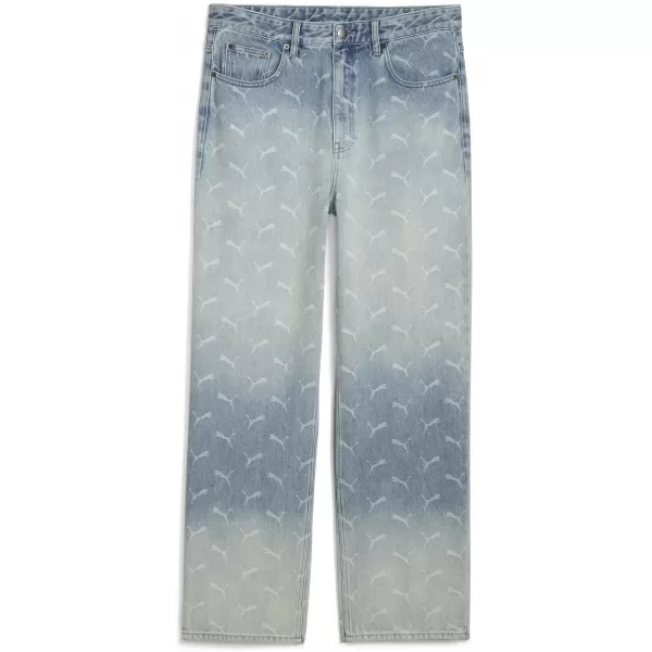  Muške hlače PUMA ROCKY LASER MONOGRAM DENIM 633428-01 IZBLIJEDJELI TRAPER/AOP 