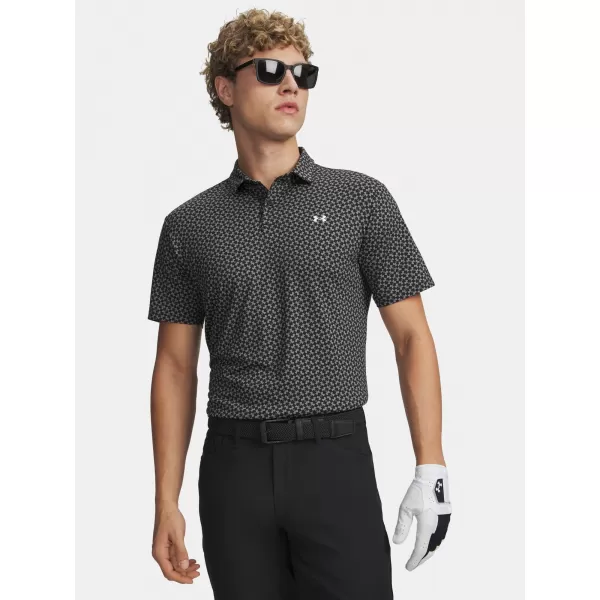  Muška majica kratkih rukava UNDER ARMOUR T2G PRINTED POLO 6012304-001 CRNA 