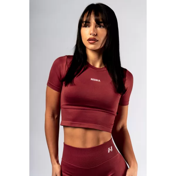  Bešavni crop top s kratkim rukavima POWER 891 RED Nebbia 