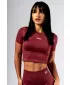 Bešavni crop top s kratkim rukavima POWER 891 RED Nebbia