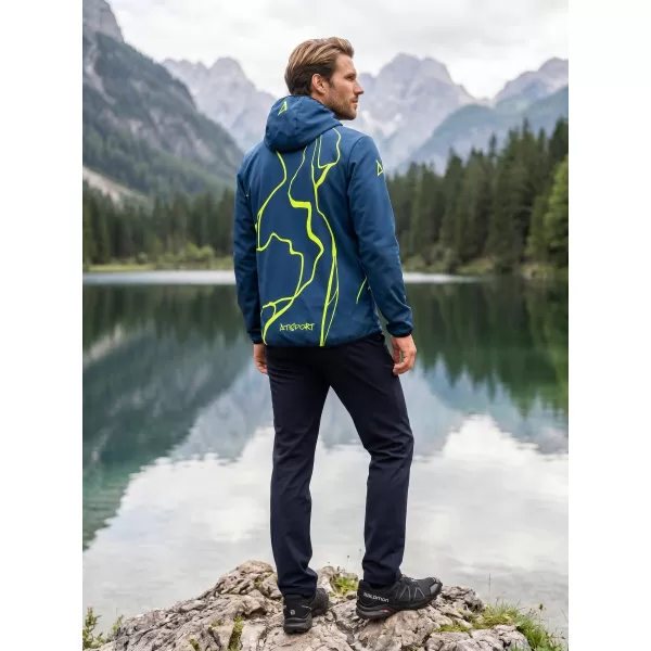  Muška vrhunska softshell jakna ALTISPORT VOJ/ALM073JACK01 TAMNOPLAVA/NEON ŽUTA 