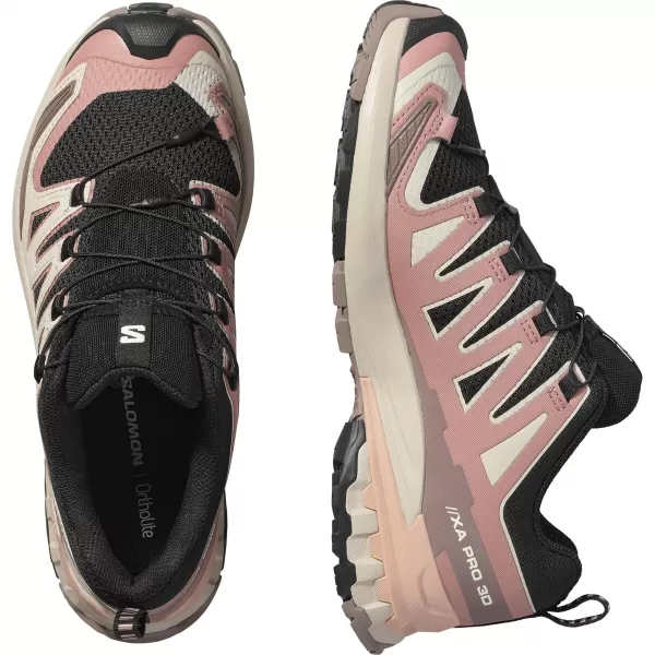  Ženske cipele SALOMON XA PRO 3D V9 W L47882800 CRNA/BURLWOOD/MAHAGONI RUŽA 