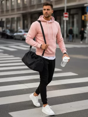 Muški komplet DSTREET AX0641 ROZA/CRNA