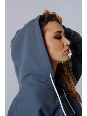 Hoodie na patentni zatvarač POWER 895 SIVA Nebbia